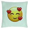 Perna Decorativa, Model Emoji In Love, 40x40 cm, Verde Menta, Husa Detasabila, Burduf 22 Perna Decorativa