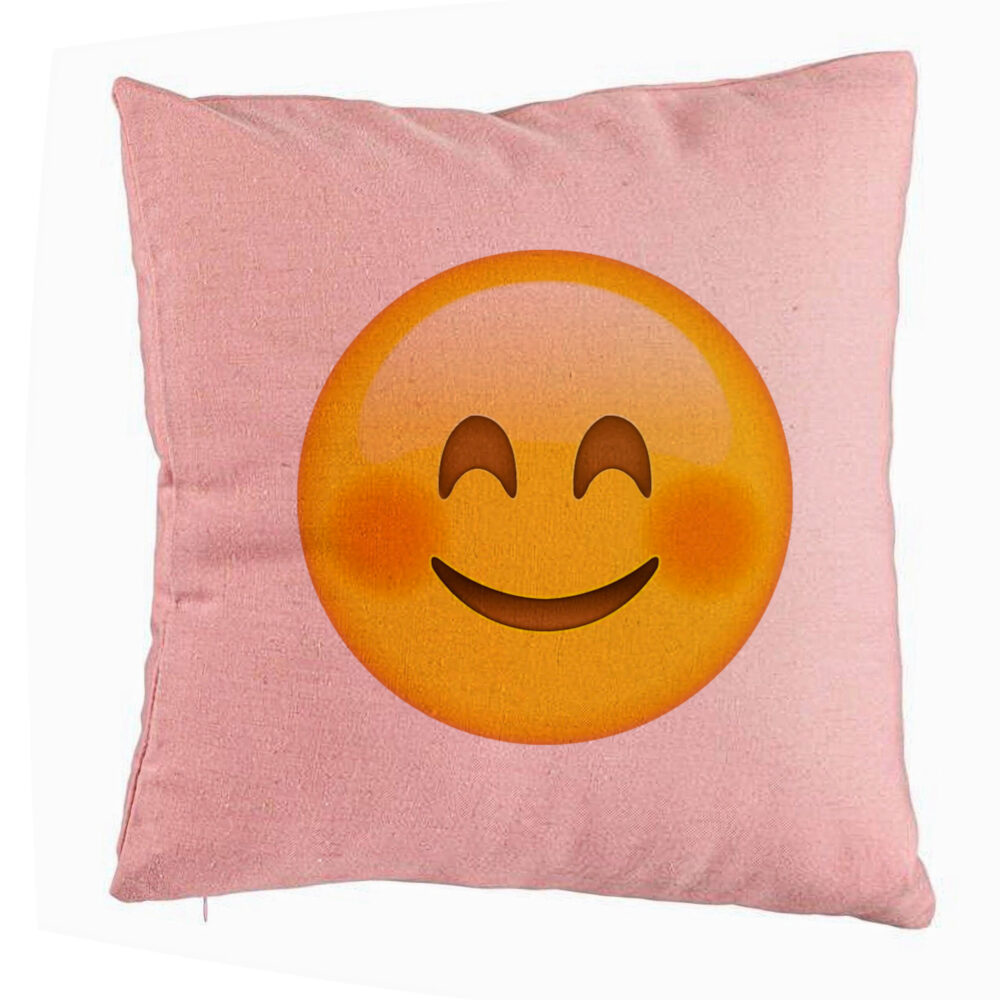 Perna Decorativa, Model Emoji Rusinos, 40x40 cm, Roz, Husa Detasabila, Burduf 5 Perna Decorativa