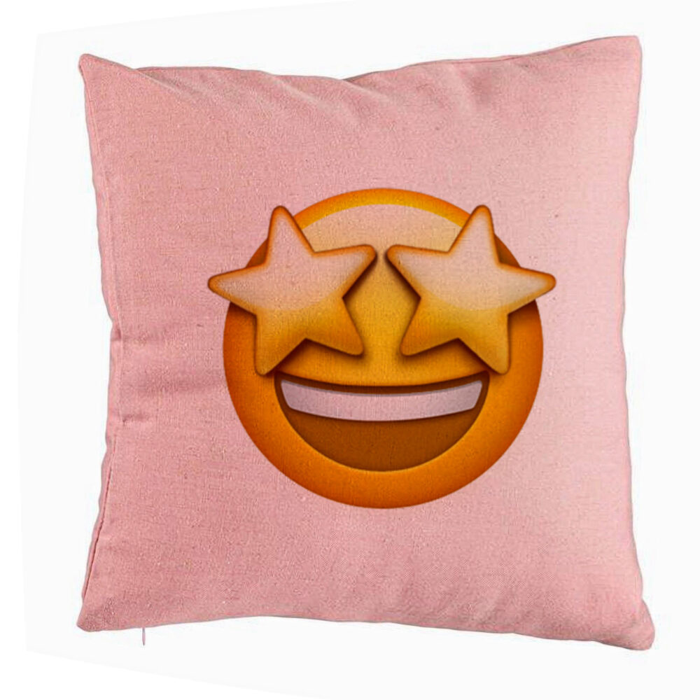 Perna Decorativa, Model Emoji WOW, 40x40 cm, Roz, Husa Detasabila, Burduf 5 Perna Decorativa