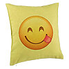 Perna Decorativa, Model Emoji cu Limba, 40x40 cm, Verde, Husa Detasabila, Burduf 7 Perna Decorativa