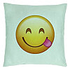 Perna Decorativa, Model Emoji cu Limba, 40x40 cm, Verde Menta, Husa Detasabila, Burduf 22 Perna Decorativa