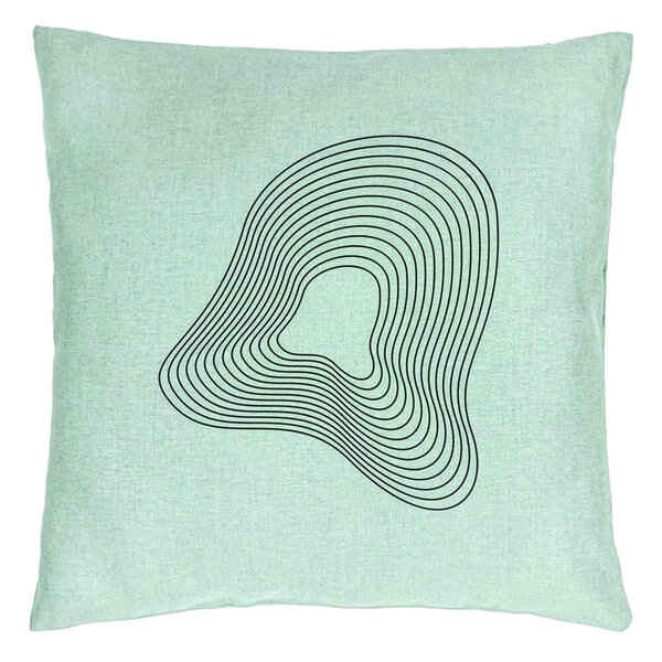 Perna Decorativa, Model F1, 40x40 cm, Verde Menta, Husa Detasabila, Burduf 15 Perna Decorativa