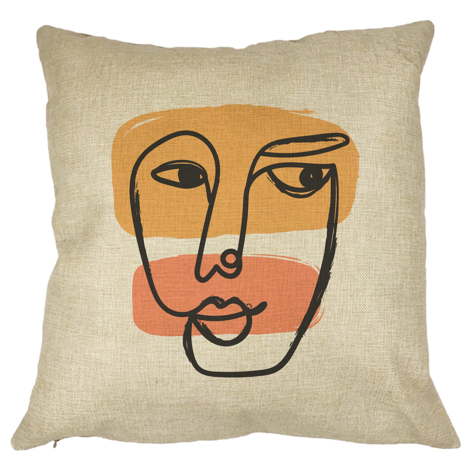 Perna Decorativa Model Fata Femeie, 40x40 cm, Husa Detasabila, Burduf 11 Perna Decorativa Model Fata Femeie