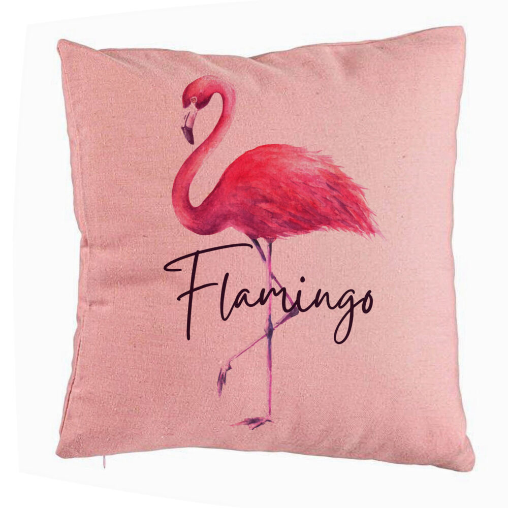 Perna Decorativa, Model Flamingo, 40x40 cm, Roz, Husa Detasabila, Burduf 5 Perna Decorativa