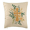 Perna Decorativa, Model Florala cu Cruce, 40x40 cm, Bej, Husa Detasabila, Burduf 7 Perna Decorativa