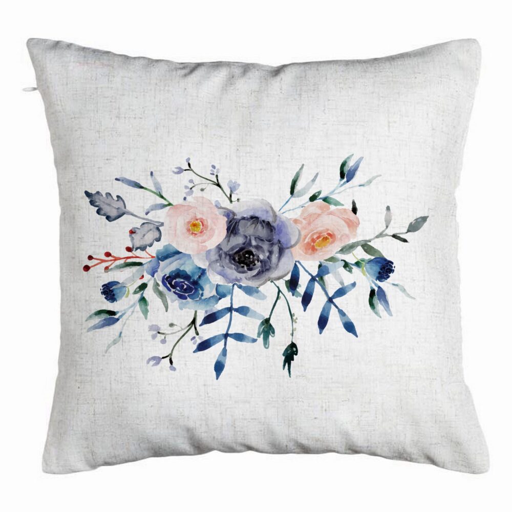 Perna Decorativa, Model Florale Alb Murdarstre, 40x40 cm, Alb Murdar, Husa Detasabila, Burduf 5 Perna Decorativa