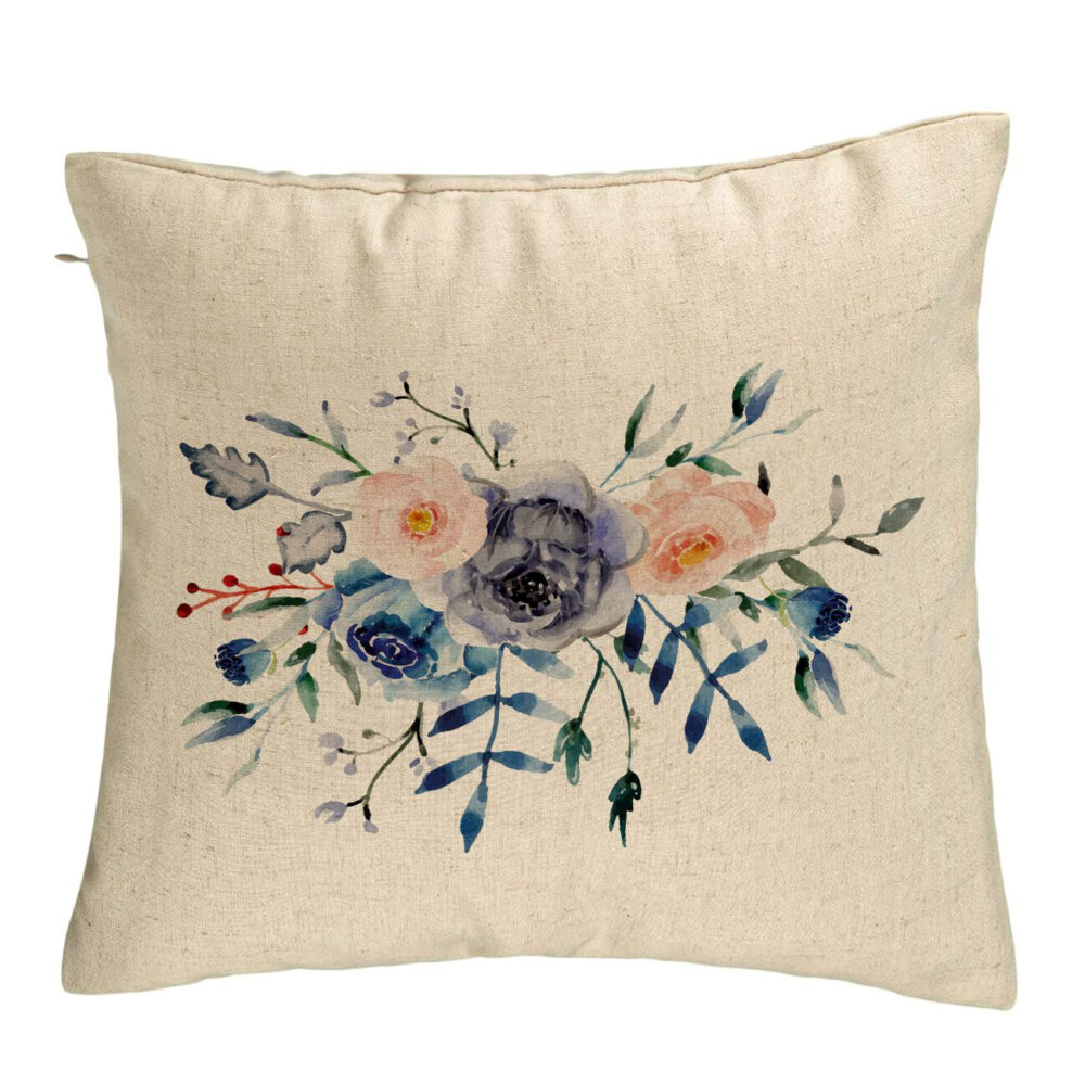 Perna Decorativa, Model Florale Bejstre, 40x40 cm, Bej, Husa Detasabila, Burduf 5 Perna Decorativa