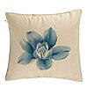 Perna Decorativa, Model Florale Blue Flower, 40x40 cm, Bej, Husa Detasabila, Burduf 7 Perna Decorativa