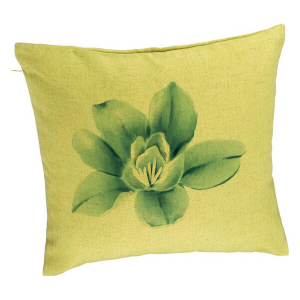 Perna Decorativa, Model Florale Blue Flower, 40x40 cm, Verde, Husa Detasabila, Burduf 5 Perna Decorativa