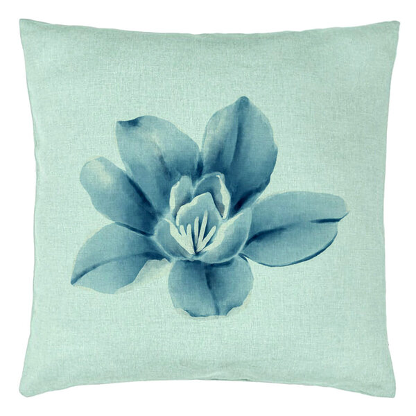 Perna Decorativa, Model Florale Blue Flower, 40x40 cm, Verde Menta, Husa Detasabila, Burduf 15 Perna Decorativa
