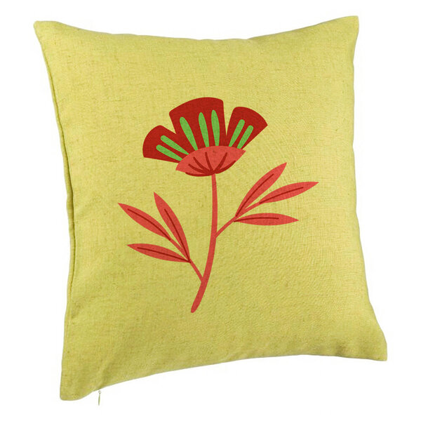 Perna Decorativa, Model Florale Red Paradise, 40x40 cm, Verde, Husa Detasabila, Burduf 5 Perna Decorativa