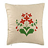 Perna Decorativa, Model Florale Rosii, 40x40 cm, Bej, Husa Detasabila, Burduf 7 Perna Decorativa