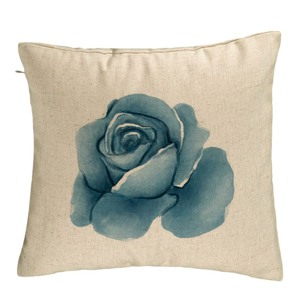Perna Decorativa, Model Florale Trandafir Bejstru, 40x40 cm, Bej, Husa Detasabila, Burduf 5 Perna Decorativa