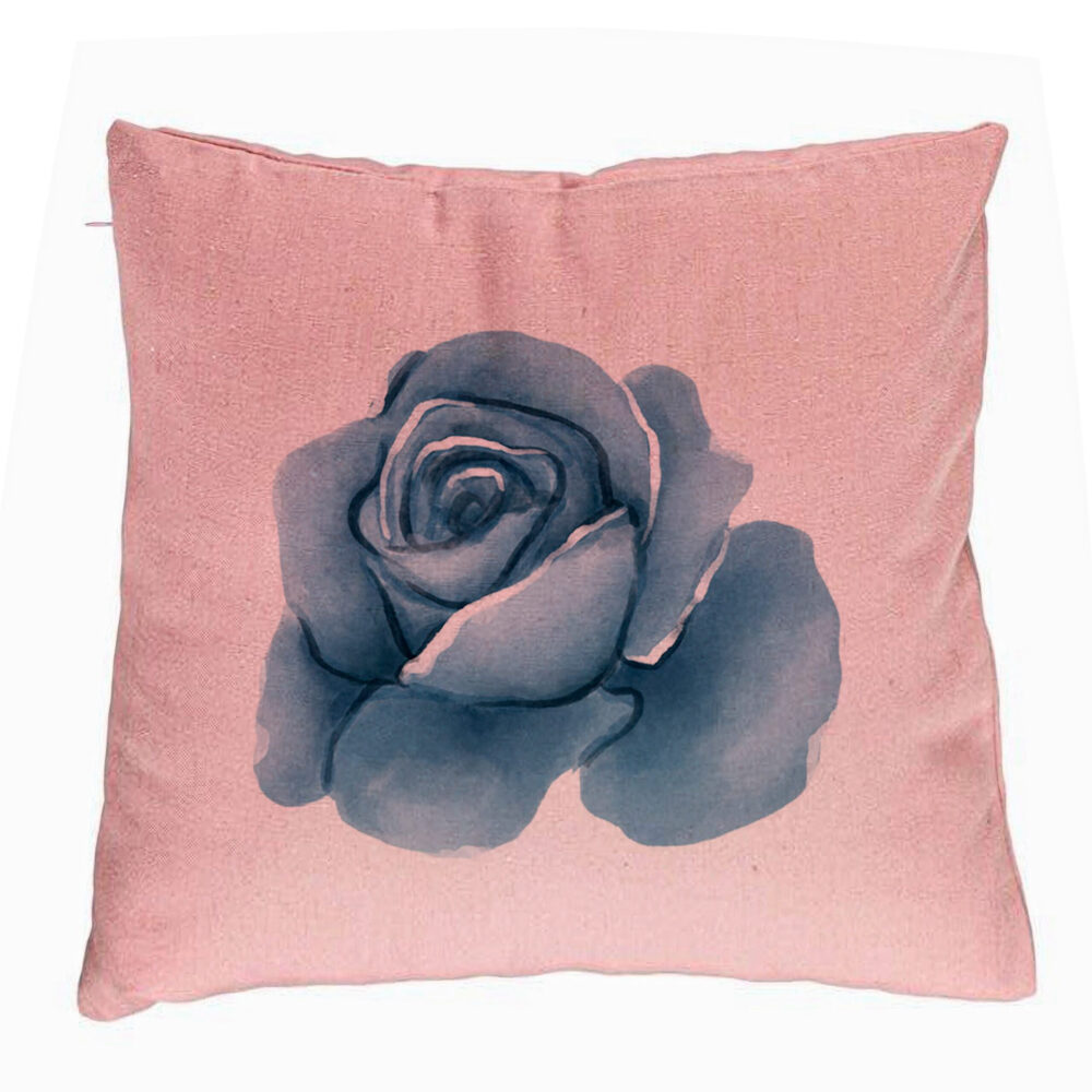 Perna Decorativa, Model Florale Trandafir Rozstru, 40x40 cm, Roz, Husa Detasabila, Burduf 5 Perna Decorativa
