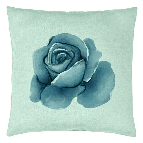 Perna Decorativa, Model Florale Trandafir Verde Mentastru, 40x40 cm, Verde Menta, Husa Detasabila, Burduf 15 Perna Decorativa