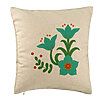 Perna Decorativa, Model Florale Verzi, 40x40 cm, Bej, Husa Detasabila, Burduf 7 Perna Decorativa