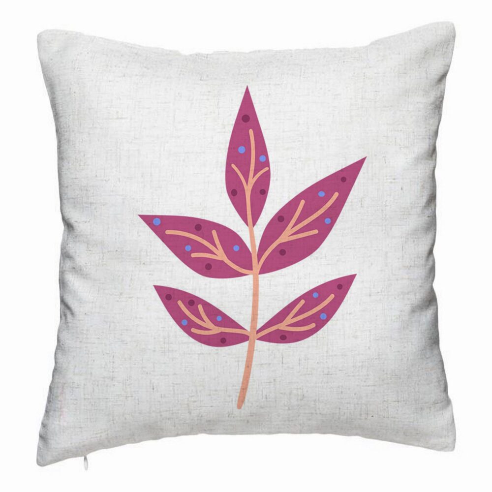 Perna Decorativa, Model Florale Yuko, 40x40 cm, Alb Murdar, Husa Detasabila, Burduf 5 Perna Decorativa