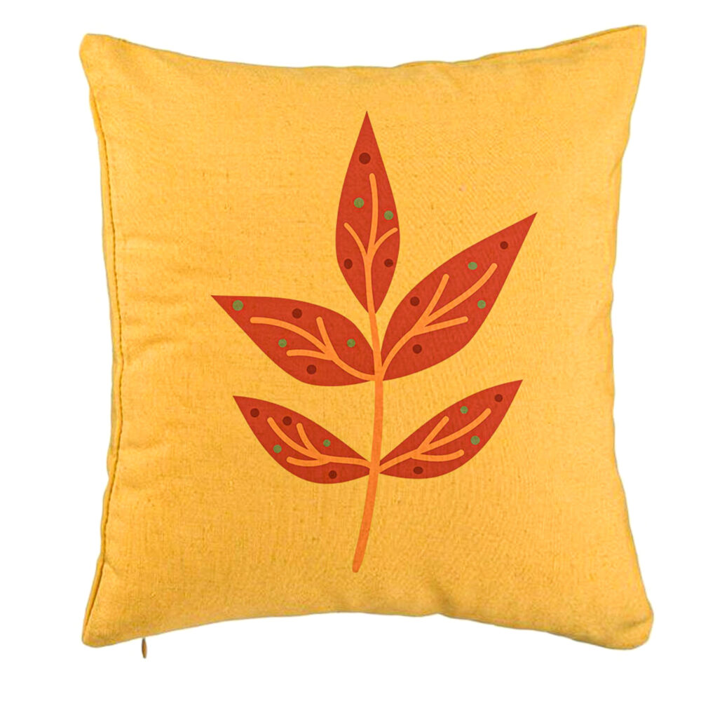 Perna Decorativa, Model Florale Yuko, 40x40 cm, Galben, Husa Detasabila, Burduf 5 Perna Decorativa