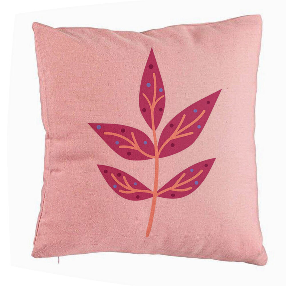 Perna Decorativa, Model Florale Yuko, 40x40 cm, Roz, Husa Detasabila, Burduf 5 Perna Decorativa