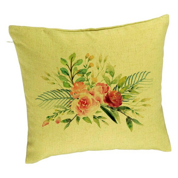 Perna Decorativa, Model Florale de vara, 40x40 cm, Verde, Husa Detasabila, Burduf 5 Perna Decorativa