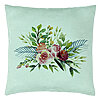 Perna Decorativa, Model Florale de vara, 40x40 cm, Verde Menta, Husa Detasabila, Burduf 22 Perna Decorativa
