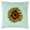Perna Decorativa, Model Florea Soarelui, 40x40 cm, Verde Menta, Husa Detasabila, Burduf 22 Perna Decorativa