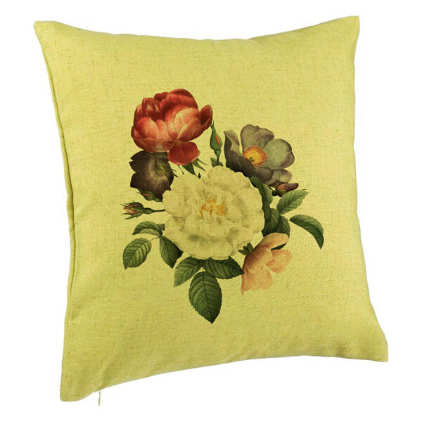 Perna Decorativa, Model Flori de Vara, 40x40 cm, Verde, Husa Detasabila, Burduf 5 Perna Decorativa