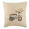 Perna Decorativa, Model Flower Bike, 40x40 cm, Bej, Husa Detasabila, Burduf 7 Perna Decorativa