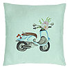 Perna Decorativa, Model Flower Bike, 40x40 cm, Verde Menta, Husa Detasabila, Burduf 22 Perna Decorativa