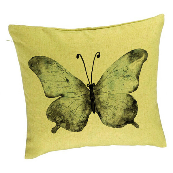 Perna Decorativa, Model Fluture 1, Blue and Black 40x40 cm, Verde, Husa Detasabila, Burduf 5 Perna Decorativa