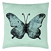 Perna Decorativa, Model Fluture 1, Blue and Black 40x40 cm, Verde Menta, Husa Detasabila, Burduf 22 Perna Decorativa