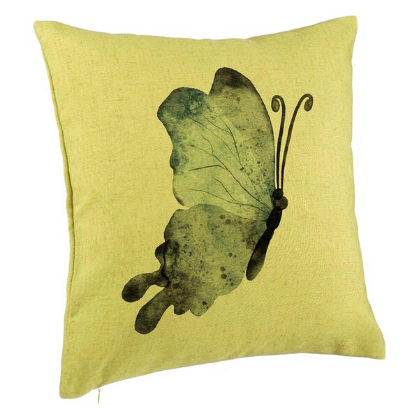 Perna Decorativa, Model Fluture 2, Blue and Black 40x40 cm, Verde, Husa Detasabila, Burduf 5 Perna Decorativa