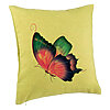 Perna Decorativa, Model Fluture Multicolor, 40x40 cm, Verde, Husa Detasabila, Burduf 7 Perna Decorativa
