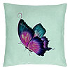 Perna Decorativa, Model Fluture Multicolor, 40x40 cm, Verde Menta, Husa Detasabila, Burduf 22 Perna Decorativa