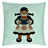 Perna Decorativa, Model Folk, 40x40 cm, Verde Menta, Husa Detasabila, Burduf 22 Perna Decorativa