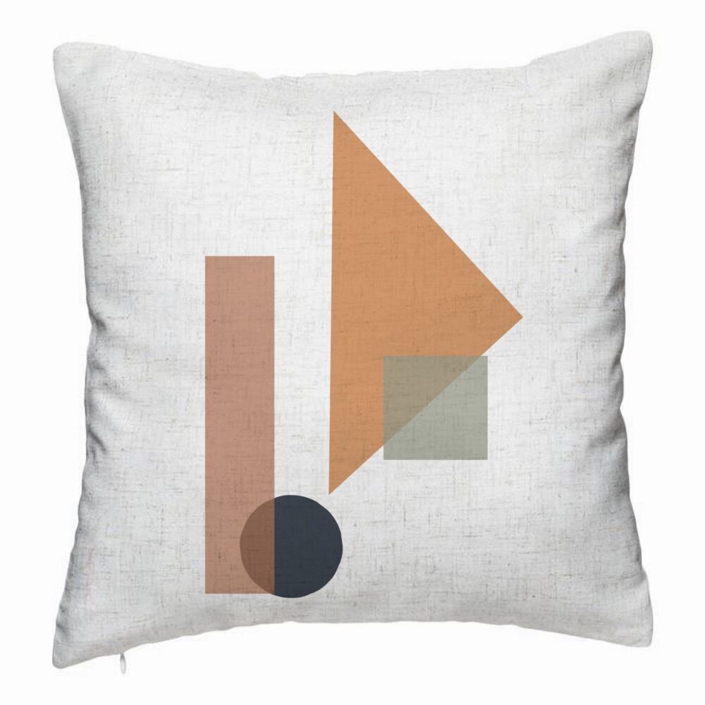 Perna Decorativa, Model Forme Geometrice 1, Multicolor, 40x40 cm, Alb Murdar, Husa Detasabila, Burduf 5 Perna Decorativa