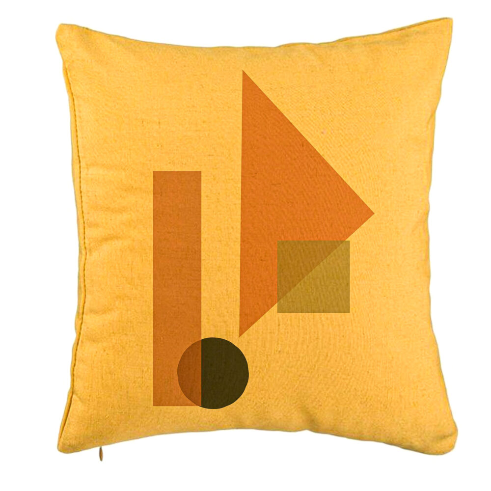Perna Decorativa, Model Forme Geometrice 1, Multicolor, 40x40 cm, Galben, Husa Detasabila, Burduf 5 Perna Decorativa