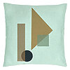 Perna Decorativa, Model Forme Geometrice 1, Multicolor, 40x40 cm, Verde Menta, Husa Detasabila, Burduf 22 Perna Decorativa