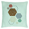 Perna Decorativa, Model Forme Geometrice 3, Multicolor 40x40 cm, Verde Menta, Husa Detasabila, Burduf 22 Perna Decorativa