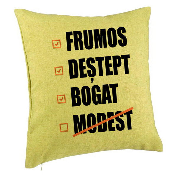 Perna Decorativa, Model Frumos Destept Bogad Modest, 40x40 cm, Verde, Husa Detasabila, Burduf 5 Perna Decorativa