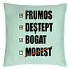 Perna Decorativa, Model Frumos Destept Bogad Modest, 40x40 cm, Verde Menta, Husa Detasabila, Burduf 22 Perna Decorativa