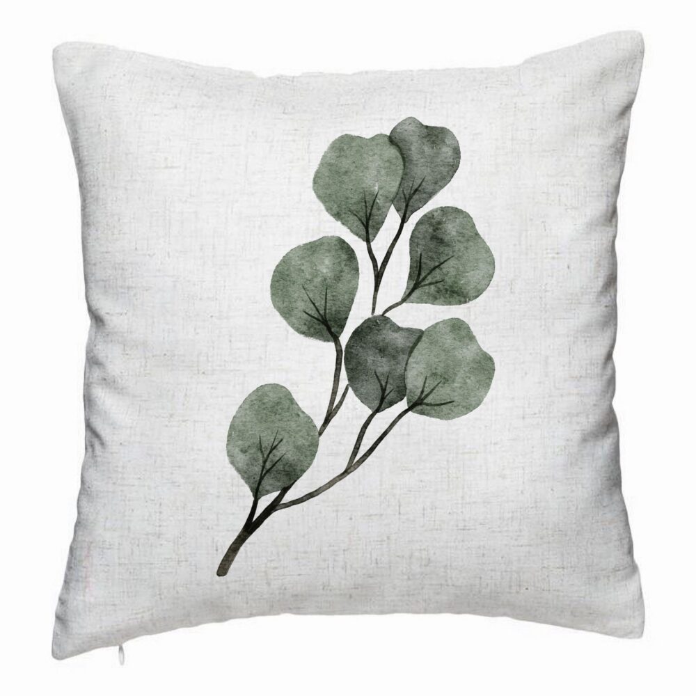 Perna Decorativa, Model Frunze, 40x40 cm, Alb Murdar, Husa Detasabila, Burduf 5 Perna Decorativa