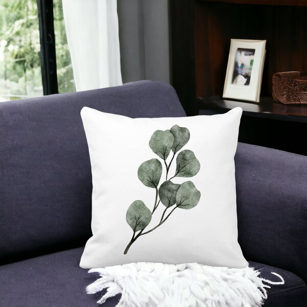Perna Decorativa Model Frunze, 40x40 cm, Alba, Mata, Husa Detasabila, Burduf 12 40x40 cm