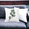 Perna Decorativa Model Frunze, 40x40 cm, Alba, Mata, Husa Detasabila, Burduf 19 Mata