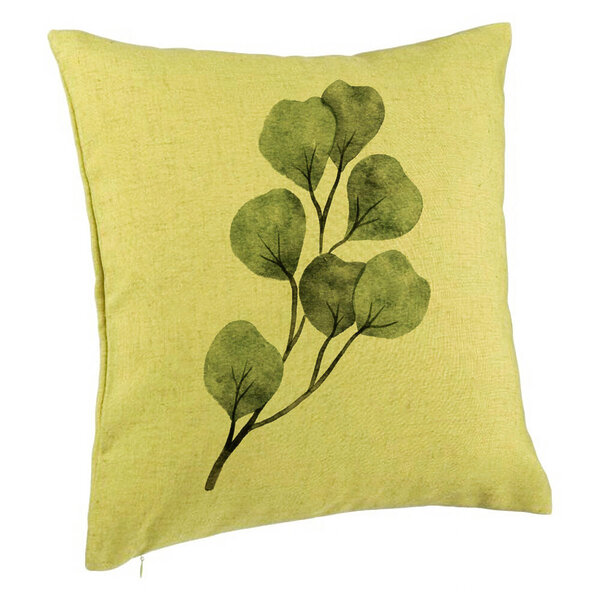 Perna Decorativa, Model Frunze, 40x40 cm, Verde, Husa Detasabila, Burduf 5 Perna Decorativa