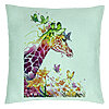 Perna Decorativa, Model Girafa Multicolor, 40x40 cm, Verde Menta, Husa Detasabila, Burduf 22 Perna Decorativa