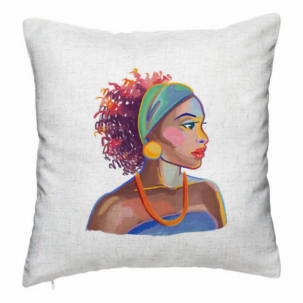 Perna Decorativa, Model Golden African, 40x40 cm, Alb Murdar, Husa Detasabila, Burduf 5 Perna Decorativa
