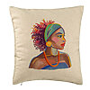Perna Decorativa, Model Golden African, 40x40 cm, Bej, Husa Detasabila, Burduf 7 Perna Decorativa