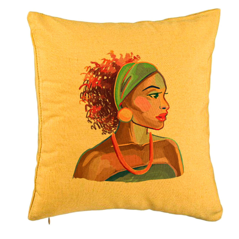 Perna Decorativa, Model Golden African, 40x40 cm, Galben, Husa Detasabila, Burduf 5 Perna Decorativa