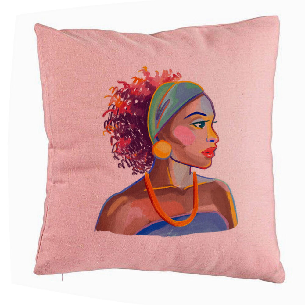 Perna Decorativa, Model Golden African, 40x40 cm, Roz, Husa Detasabila, Burduf 5 Perna Decorativa